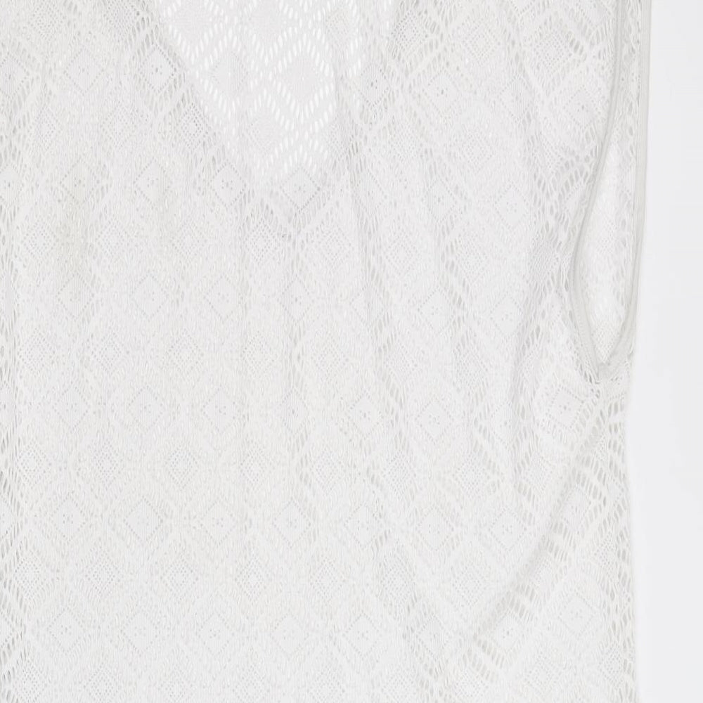 Boutique Womens White Polyester Cover Up Size S - Beach cover up