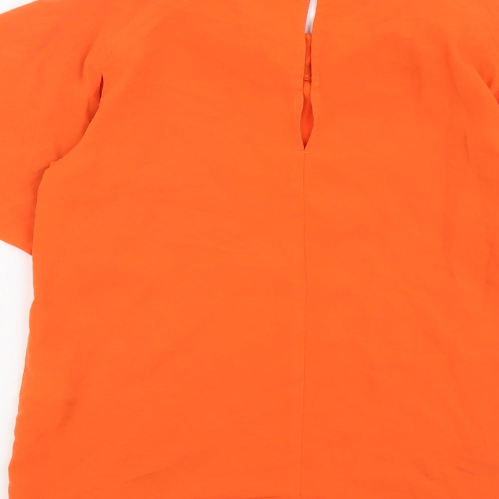 Womens UK Size 8 Warehouse Orange Basic T-Shirt