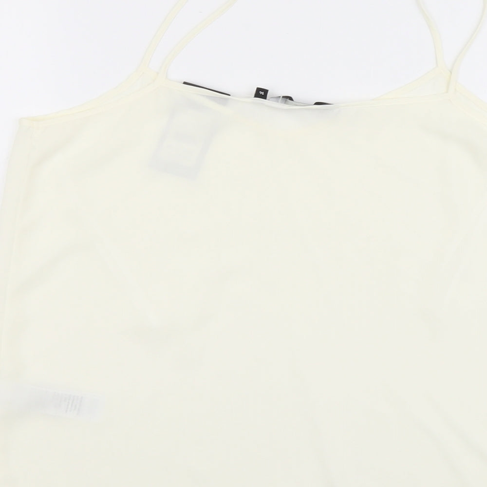 Womens UK Size 14 New Look Ivory Basic Tank