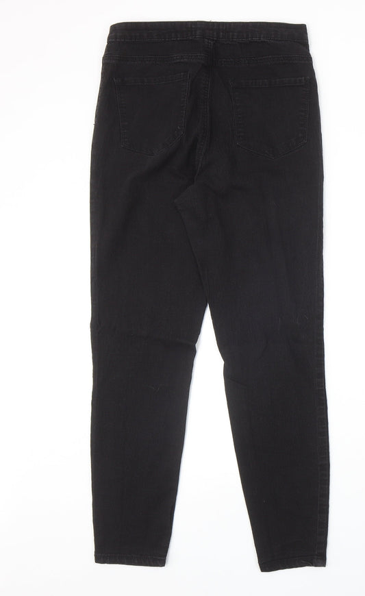 Denim & Co. Womens Black Cotton Skinny Jeans Size 12 Regular Zip