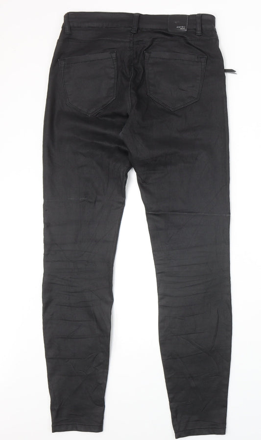 Womens UK Size 10 Amisu Regular Fit Straight Black Jeans