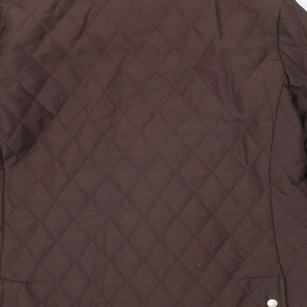Womens UK Size 14 David Barry Brown Quilted Coat