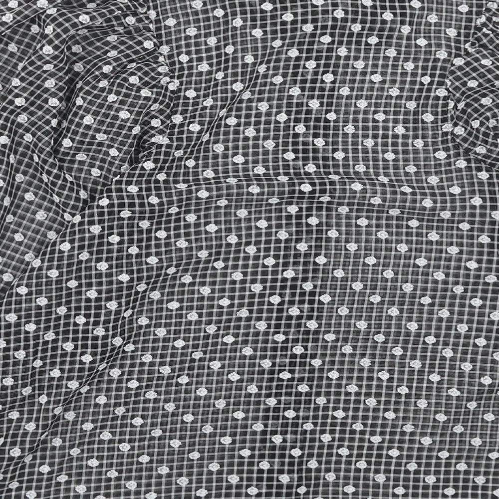 Womens UK Size 10 NEXT Black Basic Button-Up