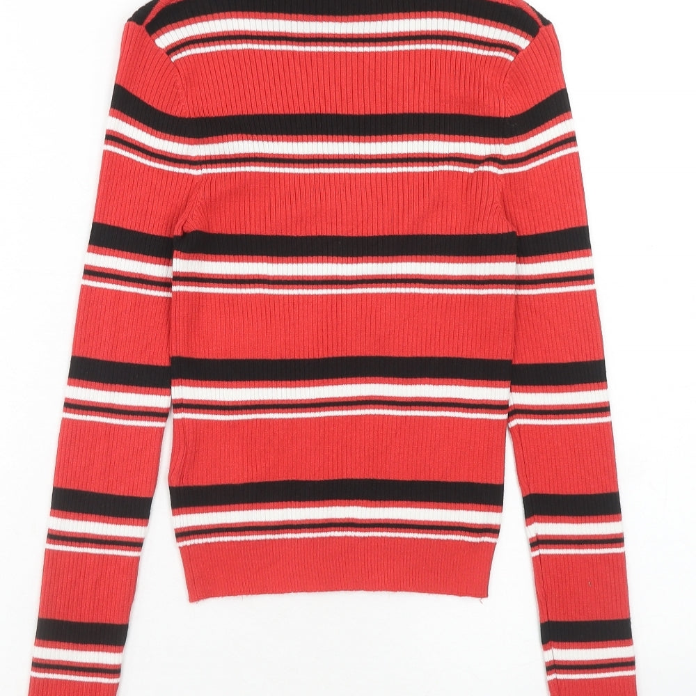 Womens UK Size XS H&M Red Pullover Jumper
