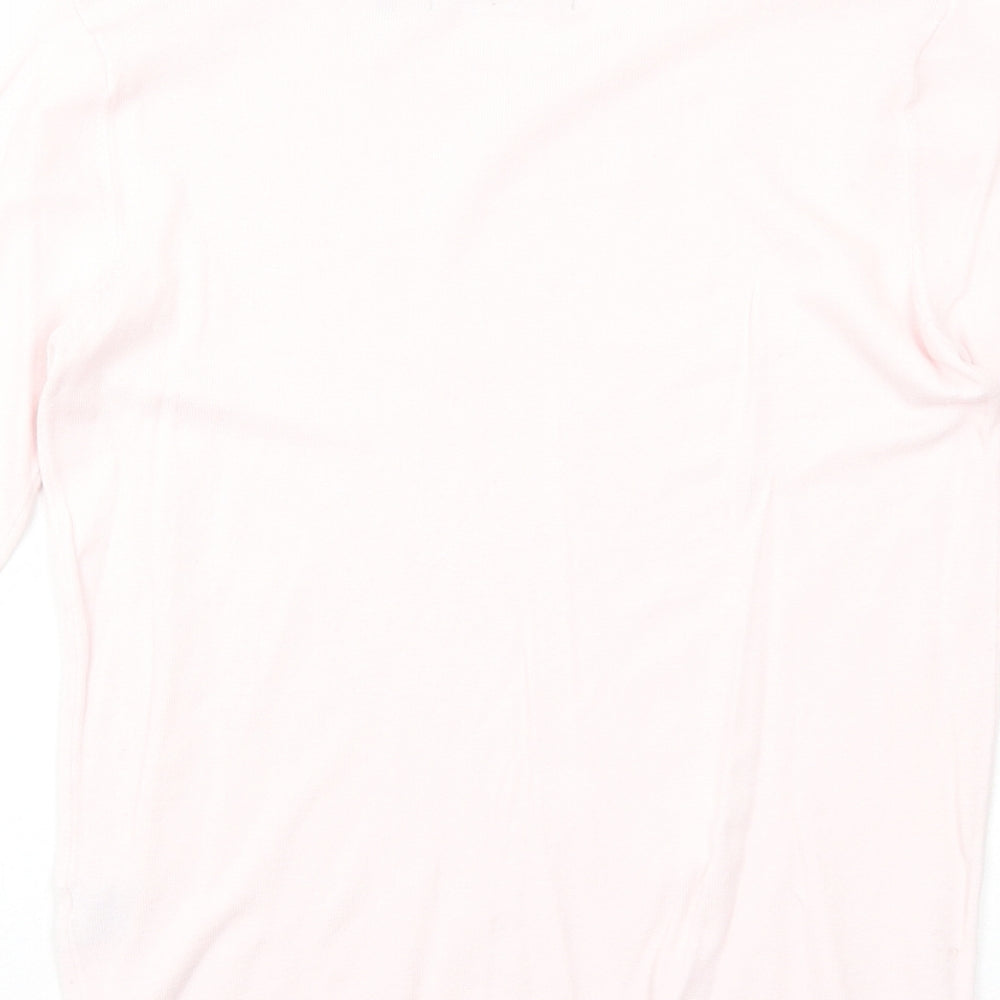 525 america Womens Pink Round Neck Nylon Pullover Jumper Size S