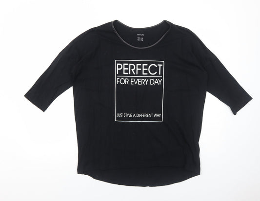 Womens UK Size L ESMARA Black Basic Blouse
