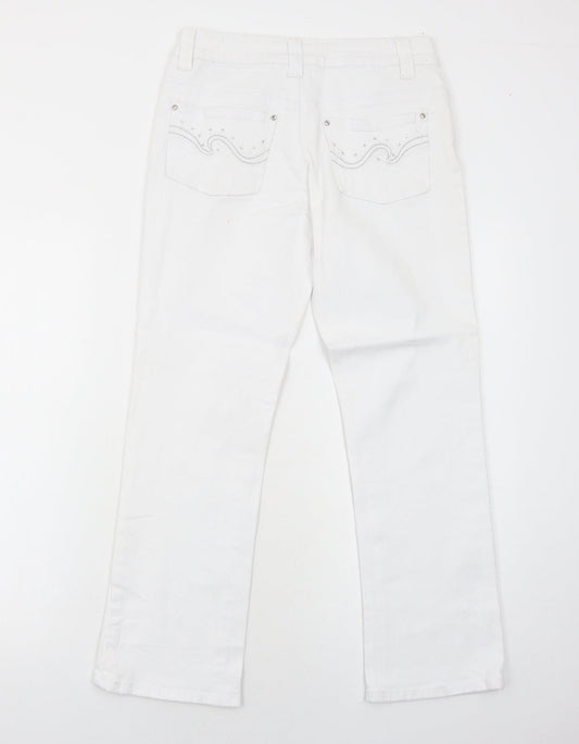 Womens UK Size 10 Onado Regular Fit Straight White Jeans