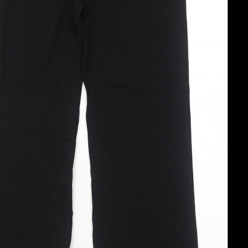 AMARANTO Womens Black Polyester Trousers Size 12 Regular Zip