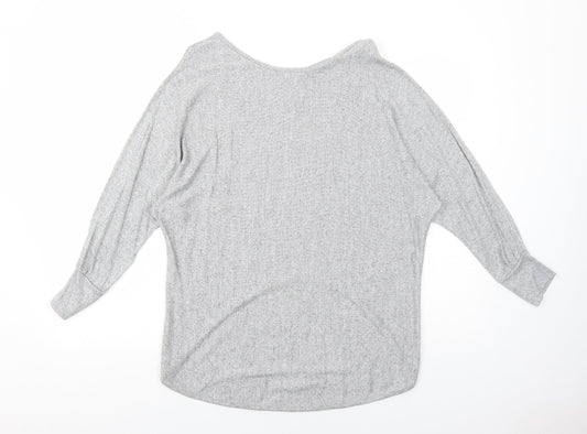 Womens UK Size 10 Izabel London Grey Basic Blouse