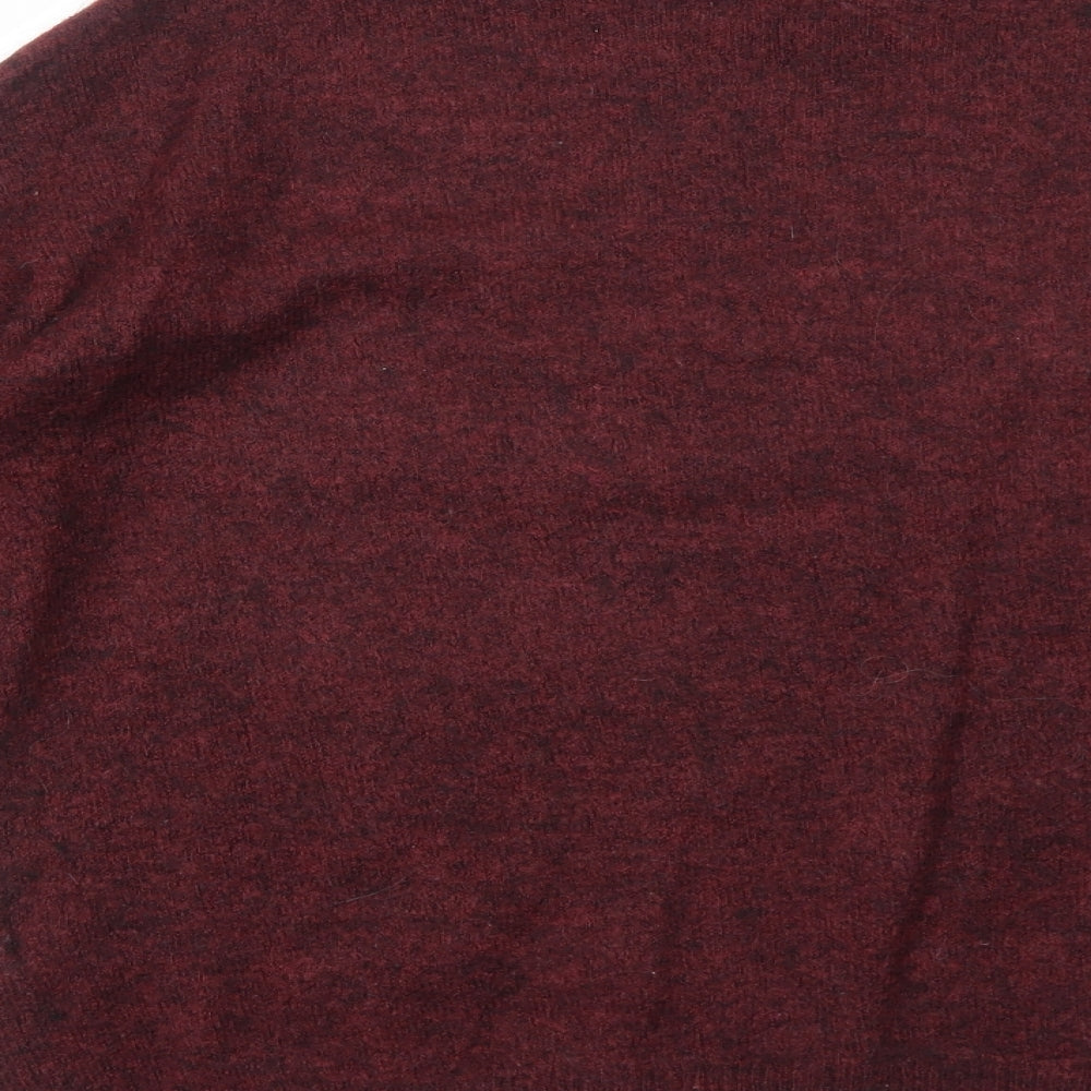 New Look Mens Red Round Neck Acrylic Pullover Jumper Size S Long Sleeve