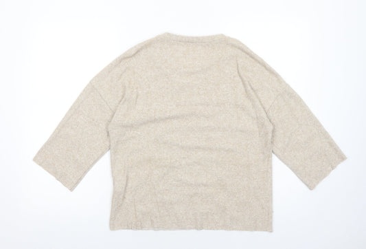 Womens UK Size S Zara Beige Pullover Jumper