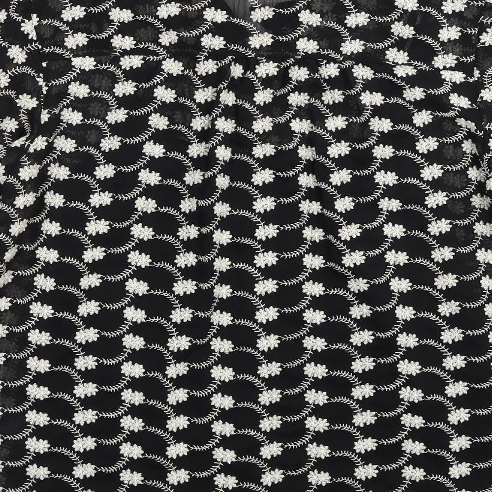 Womens UK Size 8 Marks and Spencer Black Basic Button-Up