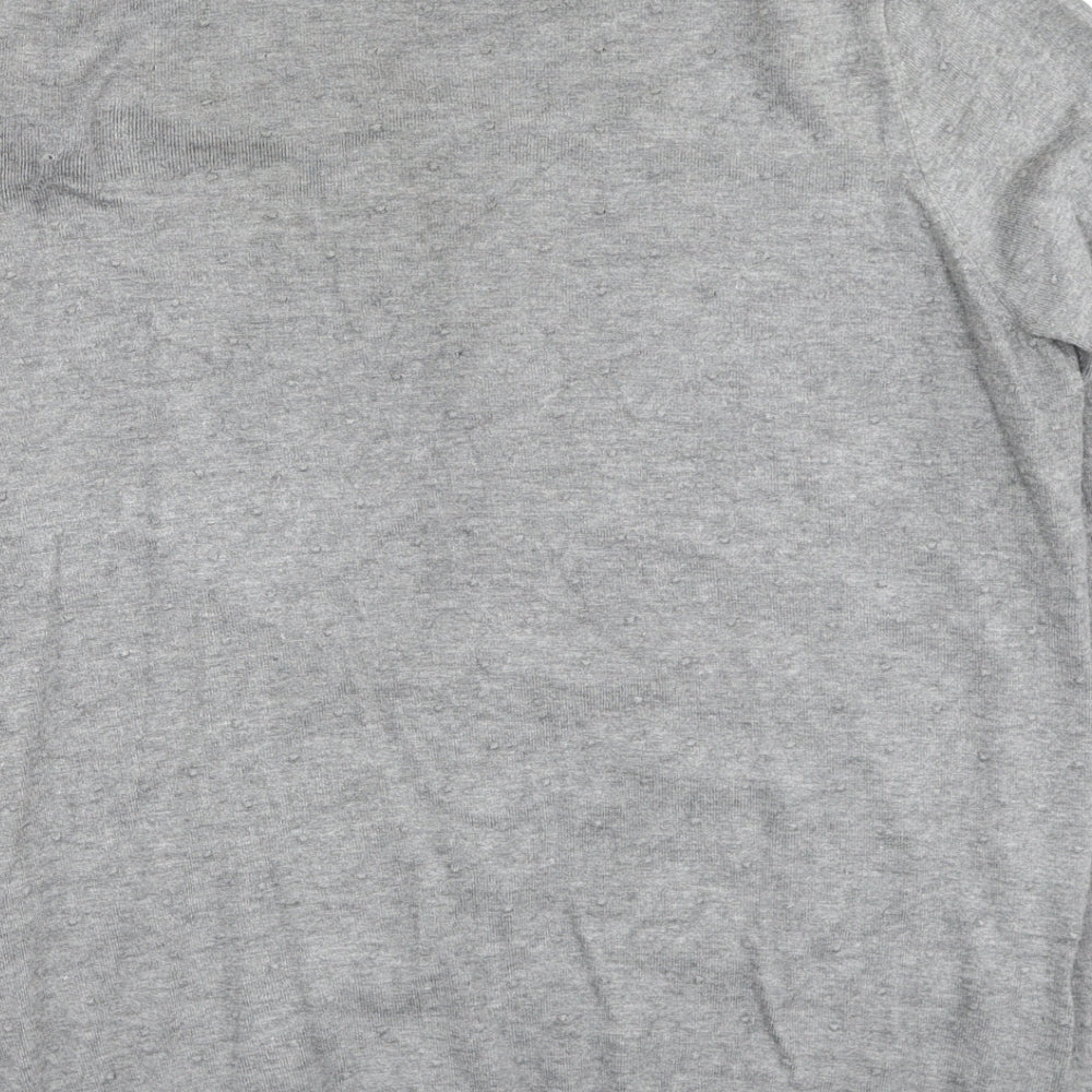 Womens UK Size L Mango Grey Cardigan Jumper