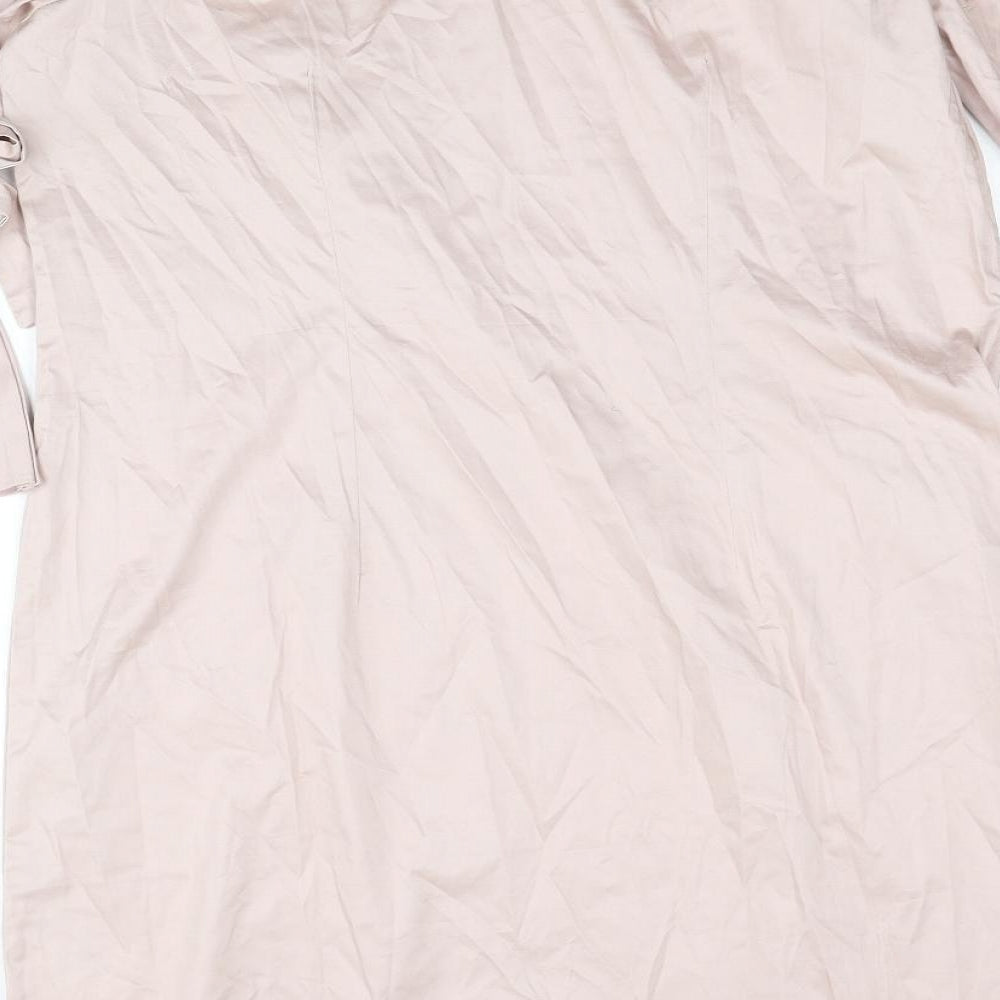 H&M Womens Pink Cotton A-Line Size 16 Off the Shoulder Pullover
