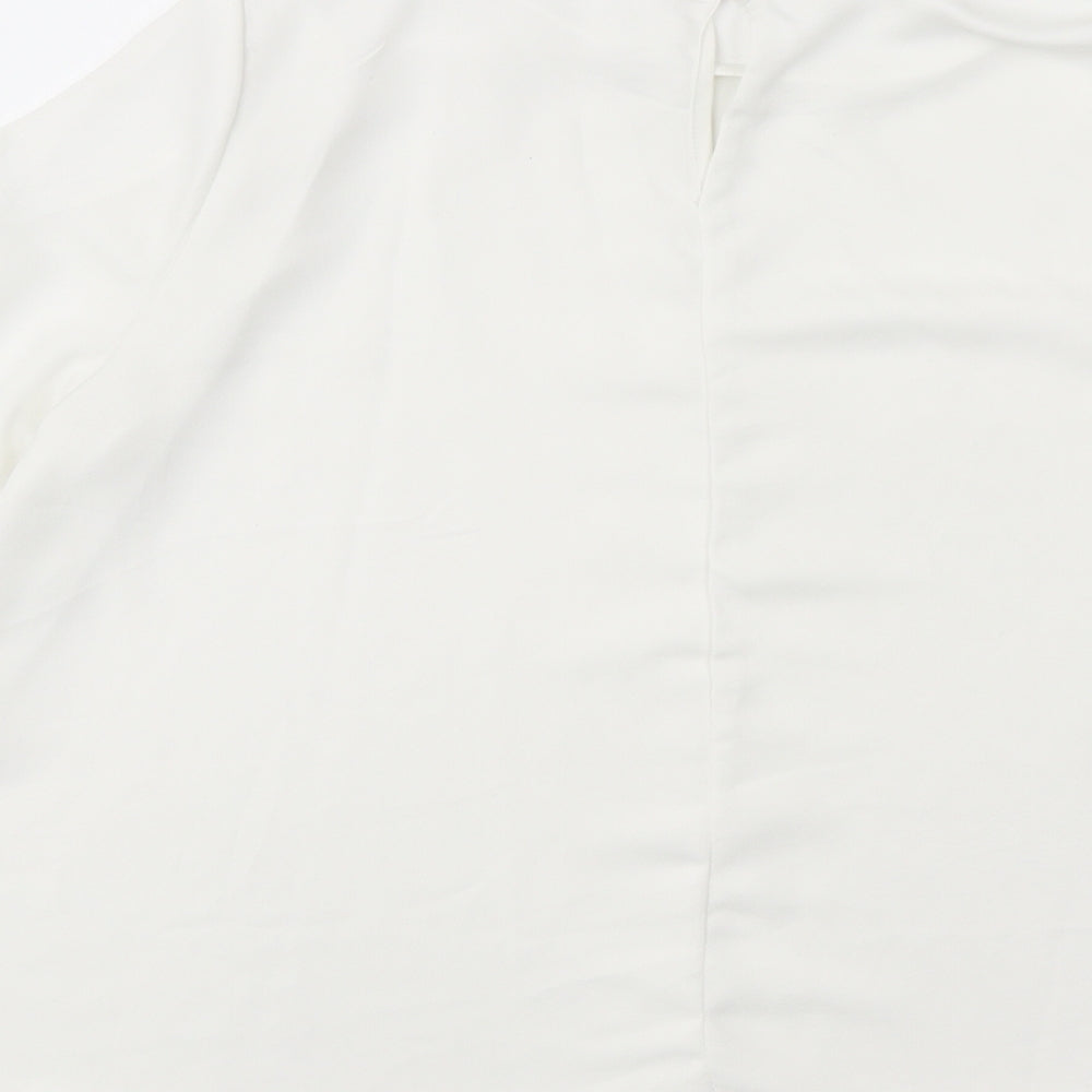 Womens UK Size 10 Cameo Rose White Basic Blouse