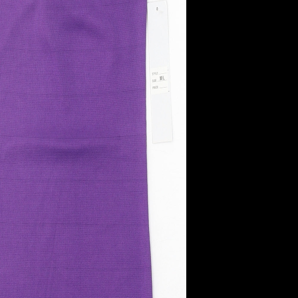 PK Clothing Womens Purple Polyester Tank Dress Size M Boat Neck Pullover - Lace Detail