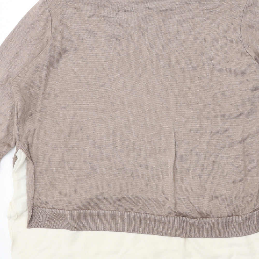 George Womens Brown Round Neck Acrylic Pullover Jumper Size 14