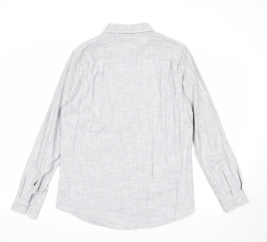 Red Herring Mens Ivory Cotton Button-Up Size M Collared Button