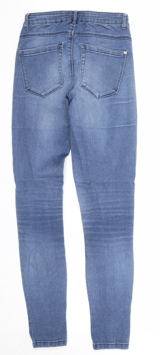 Only Womens Blue Cotton Skinny Jeans Size S Regular Zip
