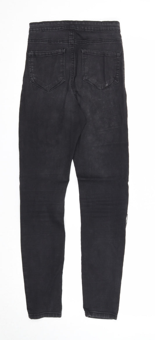 Denim & Co. Womens Black Cotton Skinny Jeans Size 8 Regular Zip