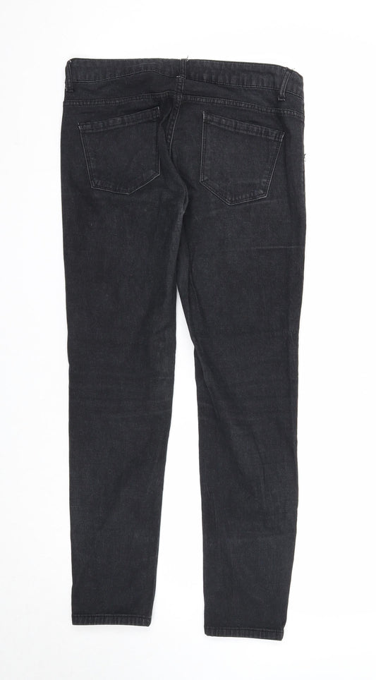 Pull&Bear Womens Black Cotton Skinny Jeans Size 30 in Regular Zip