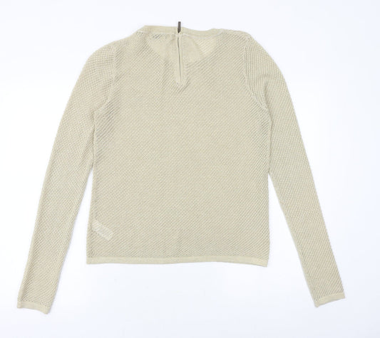 Womens UK Size 8 NEXT Gold Pullover Jumper