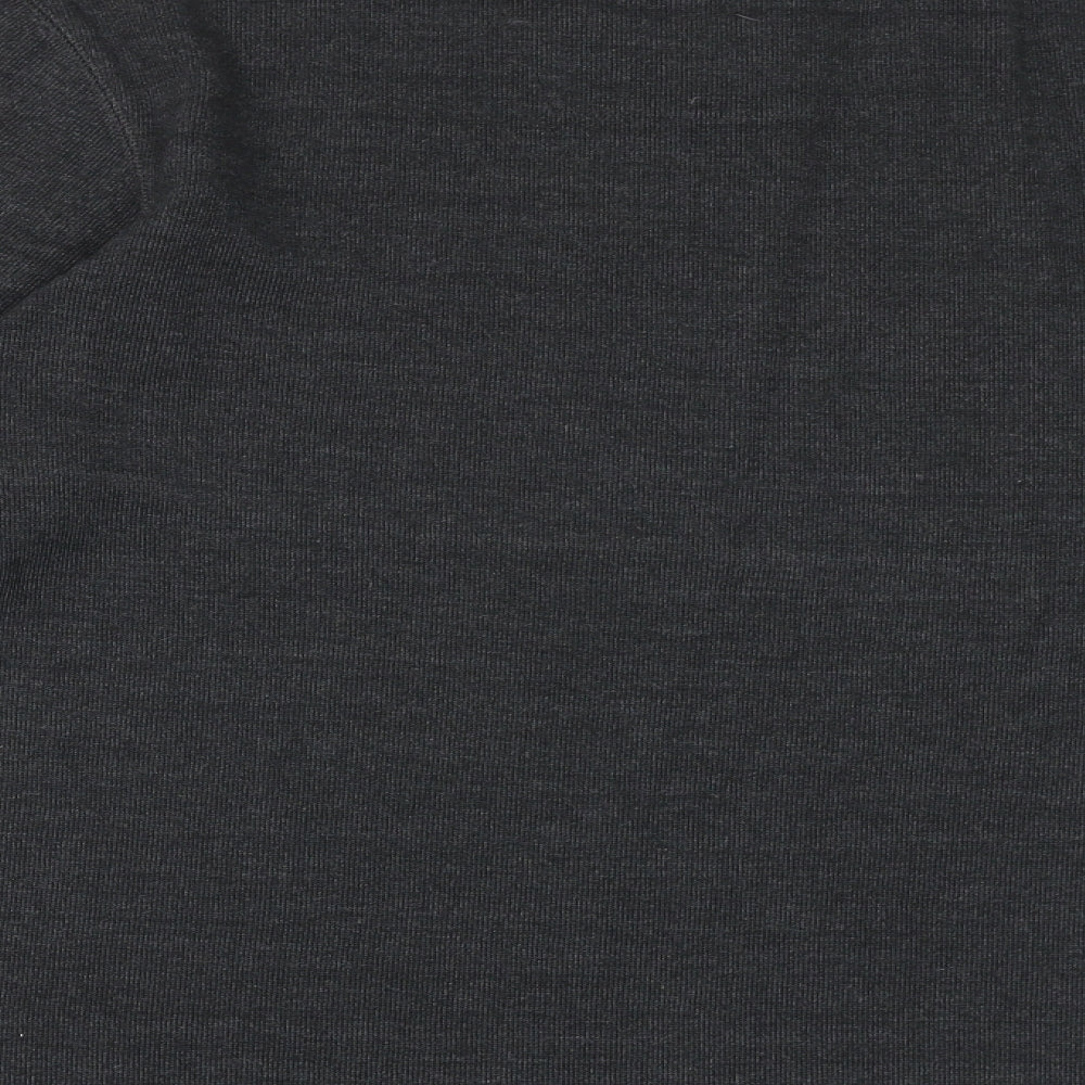 Easy Mens Grey V-Neck Cotton Pullover Jumper Size L Long Sleeve