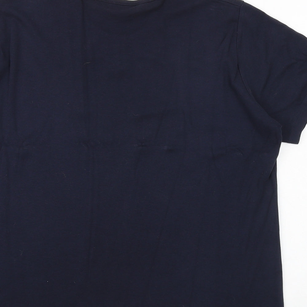 EWM Womens Blue 100% Cotton Basic T-Shirt Size XL Scoop Neck