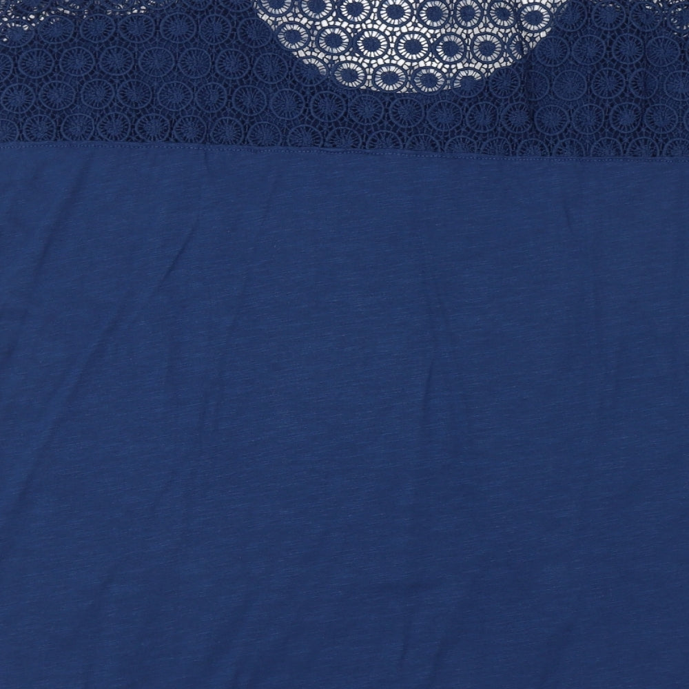 Avenue Womens Brown 100% Cotton Basic T-Shirt Size 16 Scoop Neck - Crochet Back Detail