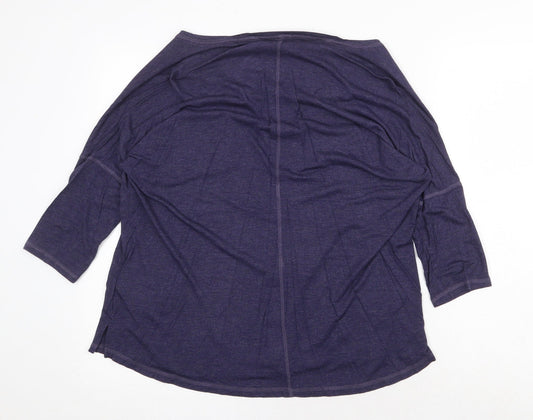 F&F Womens Blue Viscose Basic Blouse Size 10 Boat Neck