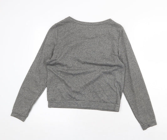 H&M Womens Grey Cotton Pullover Sweatshirt Size M Pullover - Heart Detail