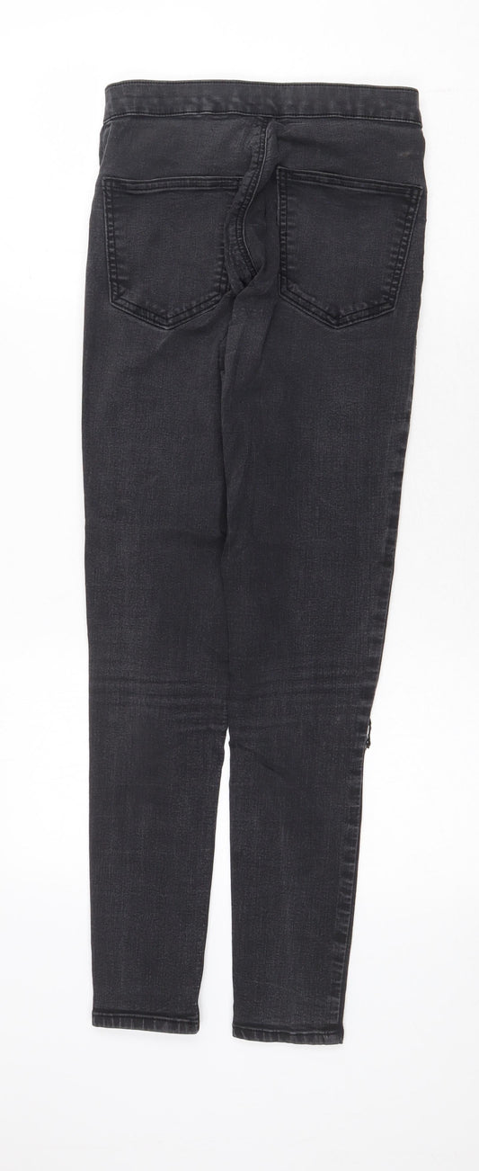 Topshop Womens Grey Cotton Skinny Jeans Size 28 in Regular Zip