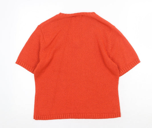 Womens UK Size 14 Essentials Orange Pullover Jumper