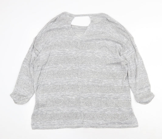 Womens UK Size L Papaya Grey Pullover Jumper