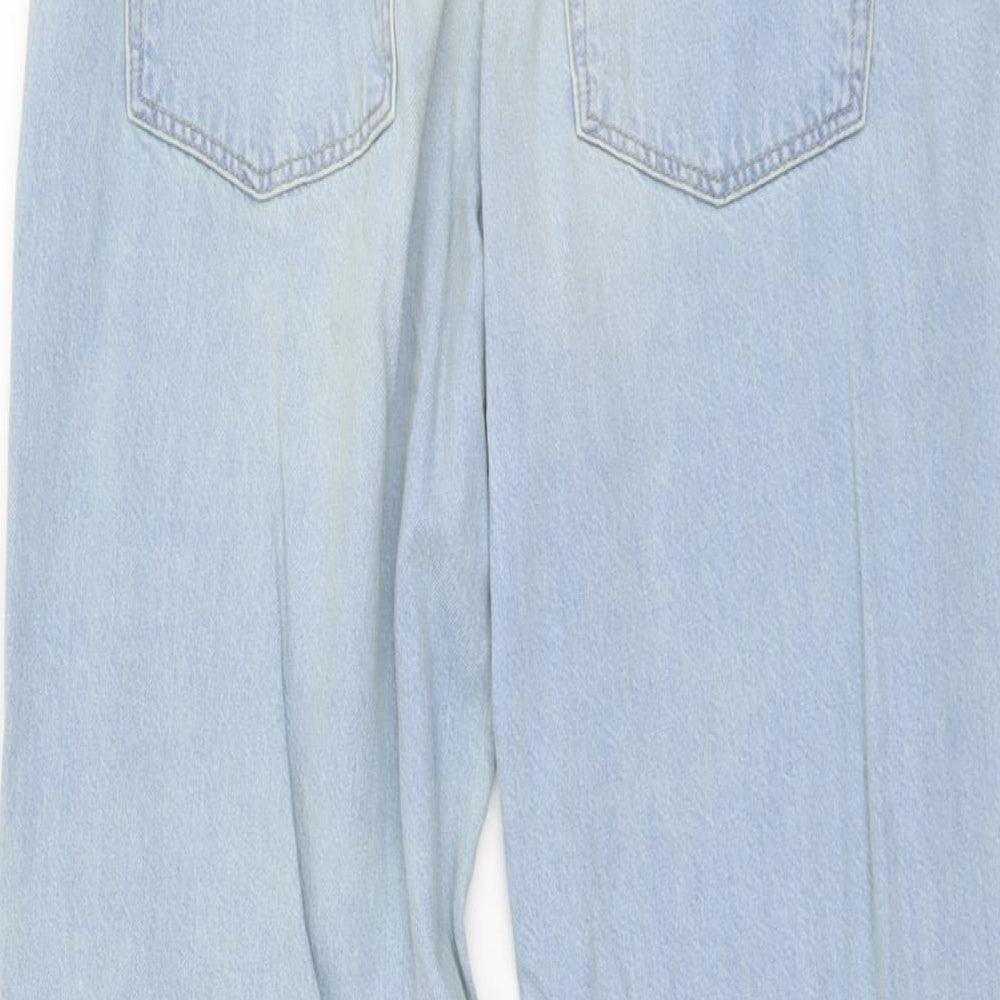 ASOS Womens Blue Cotton Straight Jeans Size 32 in L30 in Regular Button