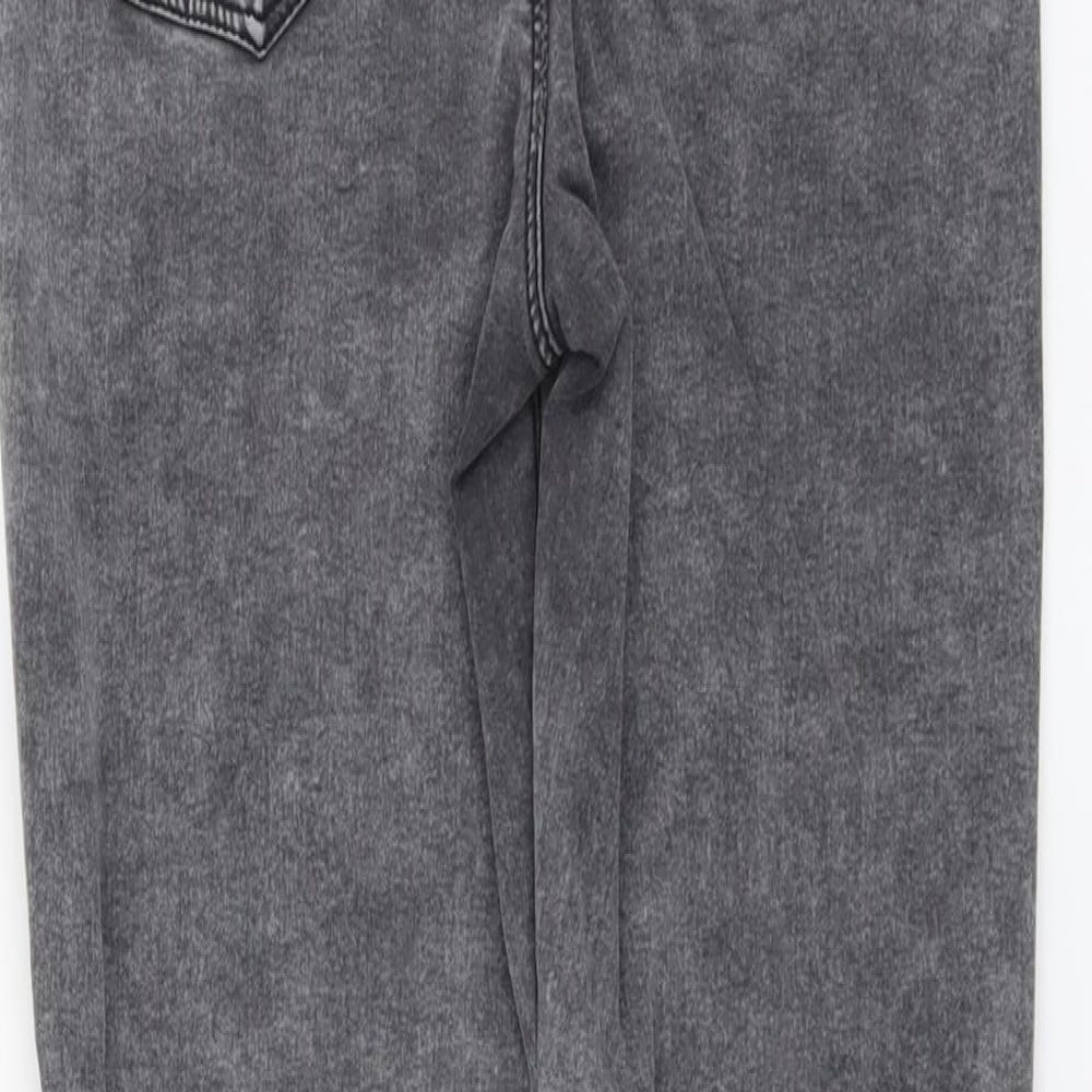 Denim & Co. Womens Grey Cotton Skinny Jeans Size 14 L27 in Regular Button