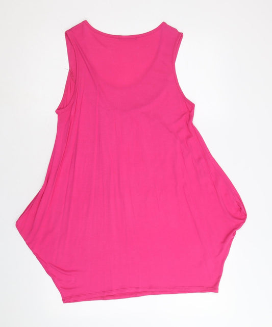 George Womens Pink Viscose Trapeze & Swing Size 12 Scoop Neck Pullover