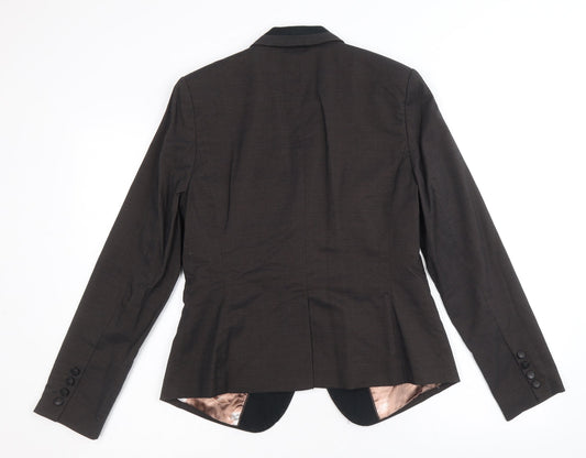 NEXT Womens Brown Polyester Jacket Blazer Size 12