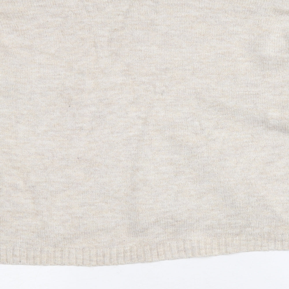 Primark Womens Brown High Neck Acrylic Pullover Jumper Size L - Colourblock