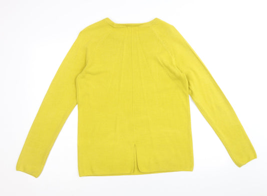 TU Womens Green Round Neck Acrylic Pullover Jumper Size 12