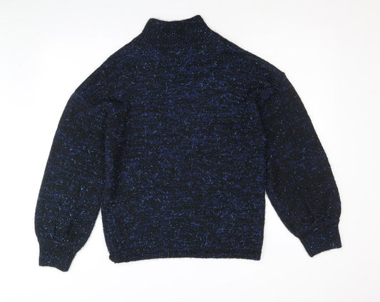 Capsule Womens Blue Mock Neck Acrylic Pullover Jumper Size 8 - Size 8-10