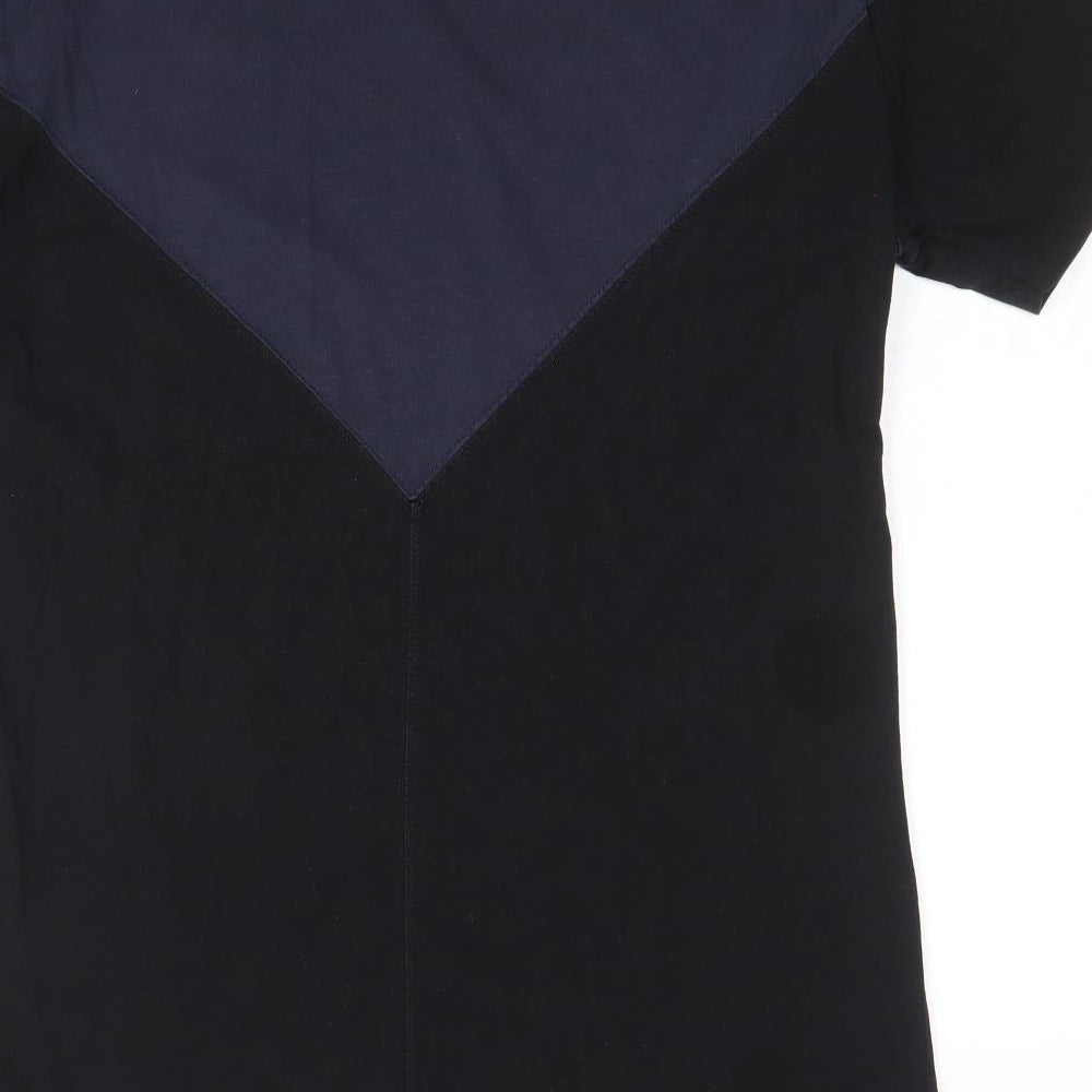 Iuter Mens Blue Colourblock Cotton T-Shirt Size S Round Neck