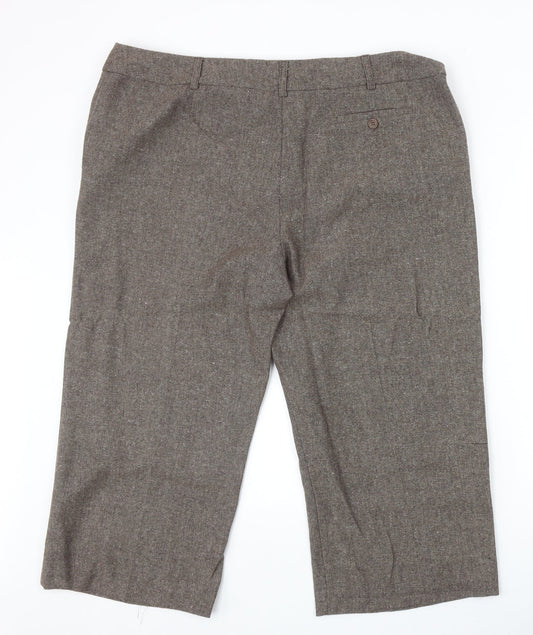 George Womens Brown Polyester Trousers Size 20 Regular Zip