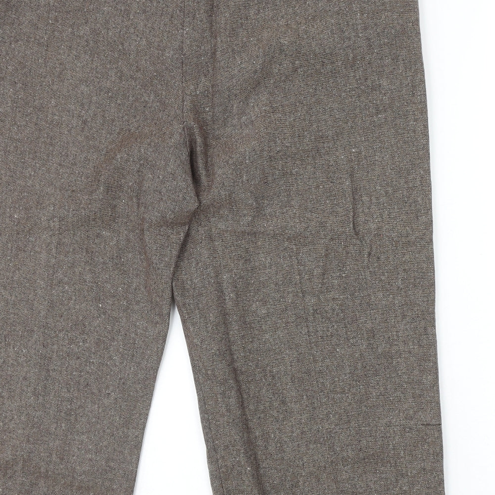 George Womens Brown Polyester Trousers Size 20 Regular Zip