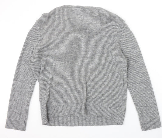Primark Womens Grey Scoop Neck Acrylic Pullover Jumper Size L
