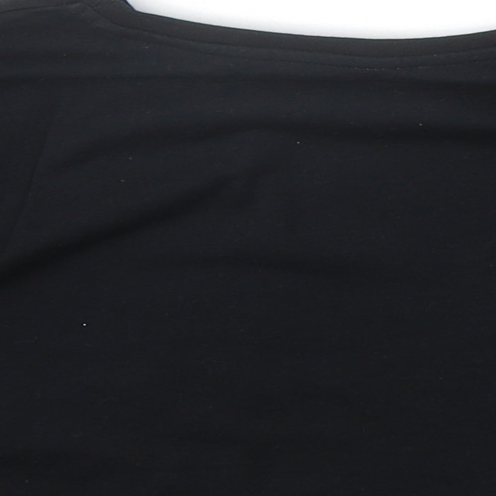 George Girls Black Cotton Basic T-Shirt Size 6-7 Years Round Neck Pullover - Malibu Beach Endless Vibes