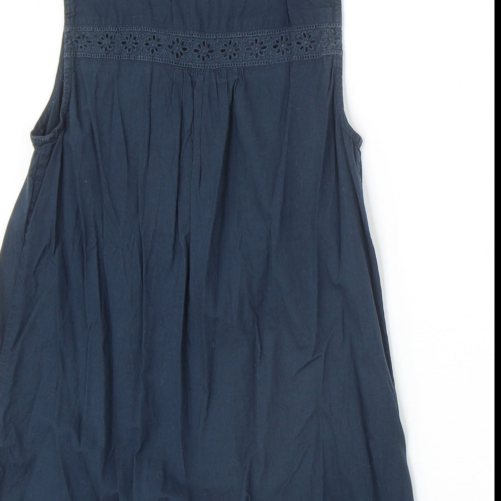 Jack Wills Womens Blue 100% Cotton Basic Tank Size S Scoop Neck