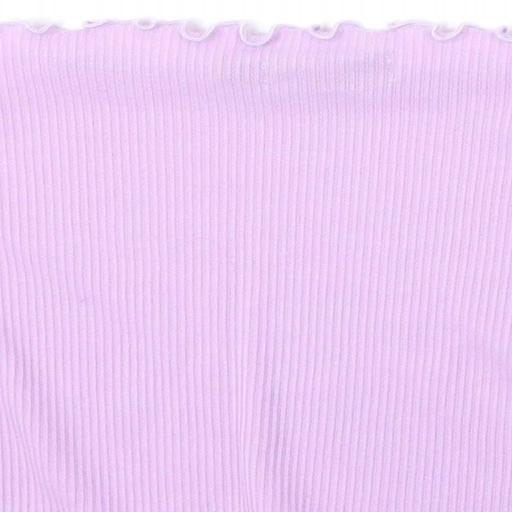 Womens UK Size 6 PRETTYLITTLETHING Purple Cropped T-Shirt