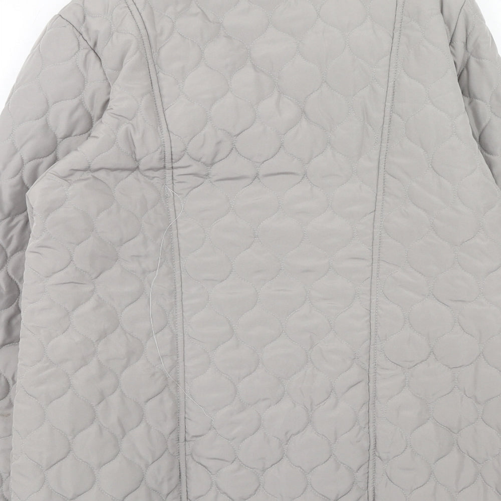 Womens UK Size 10 Gabrielle Vicenza Grey Quilted Coat