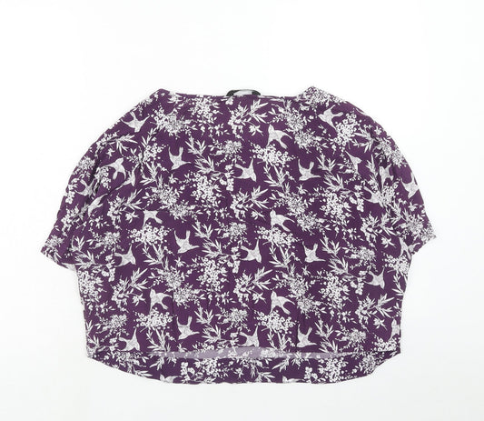 Womens UK Size 12 New Look Purple Cropped T-Shirt
